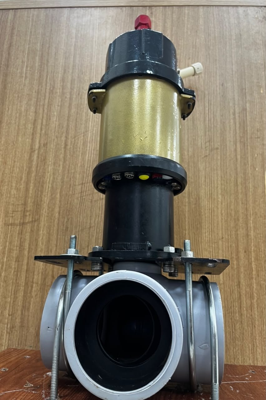 OrbiDrive mounted over a PVC valve with its supporting saddle